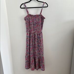 Pink Tiered Ruffled Midi Sundress